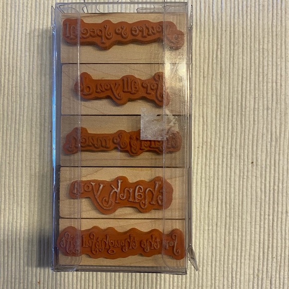 Box of 5 Sentiments Wood Mounted Stamps by Recollections - Picture 3 of 6